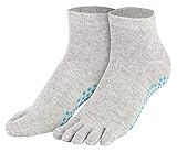 Piarini grau 1 Paar Zehensocken kurz ABS Socken aus Baumwolle Socken Yoga Tanzen Pilates Fitness 39 40 41 42