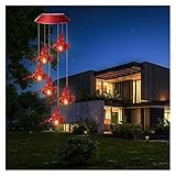 Solar Rot Vogel Windkime Licht 7 Farbe Wechseln wasserdichte Hummen Vögel Wind Pime LED Solar Wind Chime Bell Licht Für Hängen Outdoor Garten Dek