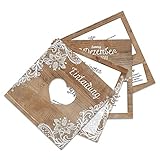 30 x Hochzeitseinladungen Hochzeit Einladungskarten Einladungen individuell Fächerkarten Fächer - Rustikal mit weißer Sp