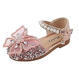 Mädchen Mary Jane mit Schmetterling Strass Prinzessin Schuhe Kinder Sandalen Partei Schuhe Mädchen Kostüm Zubehör Karneval Verkleidung Party Aufführung Fasching Tanzball (Pink, 33)