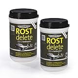 ROSTdelete Rostentferner | Naturprodukt auf Basis von Zitronensäure | Entroster für Fahrrad, Auto, Motorrad, Werkzeug und mehr ohne giftige Dämpfe | Echter Rostentferner, kein Rostumwandler [2.000g]