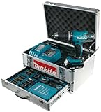 Makita Akku-Schlagbohrschrauber BHP453RHEX5 im Alukoffer inkl. 96-tlg. Zubehörset, 2 Akkus und Ladeg