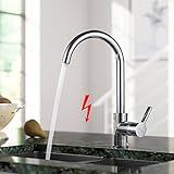 Niederdruckarmatur Küche Chrom, BONADE Niederdruck Spültischarmatur Küche Mischbatterie 360° Drehbare Niederdruck Wasserhahn für Küche Spülbeck