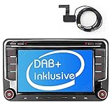 Built-in DAB+ Autolink Autoradio mit Navigation 7' 2DIN Auto DVD Player Stereo für VW Passat B6 Golf V VI 5 6 Polo cc Tiguan Touran EOS Scirocco Caddy mit GPS Sat 16GB Navi Karte Bluetooth USB SD SWC