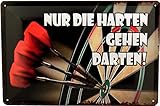 Tin Sign Blechschild 20x30 Dart Nur die harten gehen darten ! Spicker im Bullseye zur Dekoration von Sports bar Kneipe Pub Party Hobby Raum Küche Gastronomie Spielhalle Sportheim Werkstatt UVM