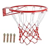 Basketball-Ständer Basketballkorb Kinder Basketballkorb Wandhalterung,17,7 Zoll Basketball-Felge Ersatz zum Indoor-Outdoor-Spielen,Hell Basketball Torsystem,rot ( Size : Without Ball )