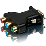 Movoja 3 RGB auf VGA Adapter | 3 RCA Video Female auf HD 15-Pin Male VGA S-VHS AV | Adapter Konverter Monitor | vergoldete Steck