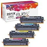 ejet 4er-Pack 201X Kompatibel Tonerkartusche als Ersatz für HP 201X für HP Color Laserjet Pro MFP M277dw M277n M277 M252dw M252n M274n (CF400X-CF401X-CF402X-CF403X)