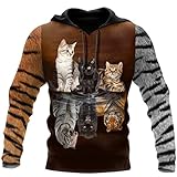 NEKVENT Katze 3D Print Männer Hoodies Frauen Langarm Crewneck Pullover Herbst Casual Zipper Sweatshirt 3D Hoodies XXL