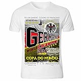 Germany Deutschland 2014 World Cup Brasilien Champion Herren T-Shirt (XLarge 59cm Chest)