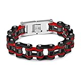 Herren-Armband, 19 mm breit, Edelstahl, Biker-Armband, Schwermetall, Motorradfahrer, Gliederkette, Armband, Punk-S