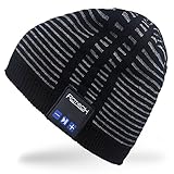 Rotibox Wireless Bluetooth Beanie Hut Ohr Abdeckungen Kopfhörer Headset Musik Cap für Frauen Männer mit Lautsprecher Mic Hands Free Outdoor Sport, kompatibel mit iPhone 7/7 Plus, Samsung, Schw