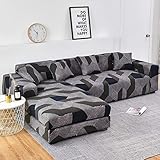 YJDLC Sofabezug Sofa-Cover Geometrische Couch-Cover-elastische Sofa-Abdeckung für Wohnzimmer-Haustiere Ecke L-förmiges Chaise-Longue-Sofa-Slipcover 1pc E