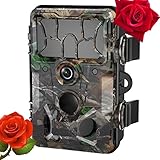 Wildkamera 20 MP 1080P, Jagdkamera mit 3 Sensoren zur Erkennung von 130 ° und 0,4 Sekunden (0,2 Sekunden) Fotrampe Jagd Nachtsicht-Spiele mit 6,4 Zoll-B