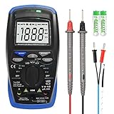 INFURIDER Multimeter Digital,YF-41A True RMS Spannungsprüfer Auto-Ranging Strommessgerät für AC DC Spannung, Strom, Widerstand, Diodentest mit Batterie-LED-T