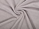 Sweatshirtstoff mit Teddystoff Optik als Meterware zum Nähen von Erwachsenen, Kinder und Baby Kleidung, 50 cm… (Grau)