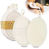 KYONANO Luffaschwamm, 10 Duschschwamm mit Luffa-Faser, Natur Badeschwamm für Bad, Dusche, Peeling, Massage Und Körperpflege, Loofah Pad ideal für alle Hauttyp