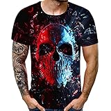 Unisex T-Shirt 3D Drucken Shirt Herren Sommer Grafik Kurze Ärmel T Shirts Tops Sommer Männer Lustig Hawaiihemd Drucken Shirt Lässige Kurzarm-Shirts Outfits Urlaub Kleidung Button Hawaii Aloha Kleidung