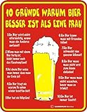 RAHMENLOS Original Blechschild für den Bierfreund: 10 Gründe Warum Bier Besser ist als eine F