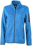 James & Nicholson Damen Jacke Jacke Knitted Fleece Jacket blau (Royal-Melange/Red) Larg