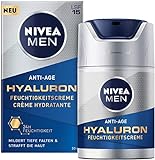 Nivea Men Anti-Age Hyaluron Feuchtigkeitscreme (50 ml), Gesichtscreme mit LSF 15 mildert selbst tiefe Falten, schnell einziehende Gesichtspflege mit Hy