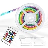 Briloner Leuchten Digitales LED Band 5 m inklusive Fernbedienung, LED Stripe selbstklebend, 150 x RGB-LEDs, LED Streifen dimmbar, 24 W, Länge: 5