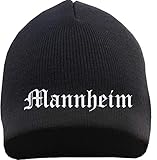 HB_Druck Mannheim Beanie Mütze - Altdeutsch - Bestickt - Strickmütze Wintermütze Einheitsgröße Schw