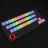 Feicuan 37 Keys Cap Cover Case ABS Colorful Replacement Keycap Universal für Mechanische Tastatur -Dark Color,Top