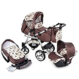 Buggie Urbano Old Forest | 3-in-1-System | Kinderwagen, Kombikinderwagen, Babyschale, Autositz System | Zwei-Wege-Griff | Travel System | Moderner, Leichter Trolley mit Allem Zubehör Ink