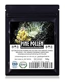 PINE POLLEN (Pinien Pollen) - Natürliche Wildsammlung | TOP-Qualität vom NR.1-Original | 100% rein + laborgeprüft auf Schadstoffe | GMP + ISO-9001 zertifiziert | frisch geerntet | roh vegan | 100g