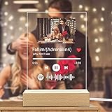 Spotify Glas Personalisiert Song Cover mit Foto Scannbar Spotify Code Nachtlicht aus 5mm Acrylglas, Geschenkidee für Partner, Familie, Freunde, Geburtstag