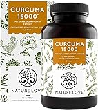 NATURE LOVE® Curcuma Extrakt - Hochdosiert mit 95% Extrakt - Laborgeprüft, veg