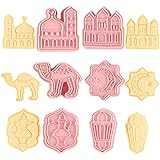 NIU MANG Islamische Ramadan-Ausstechformen, Eid Mubarak, Keksausstecher, Kunststoff, für Eid Mubarak, Dekoration, Muslimische Partyzubehör, 6 Stück