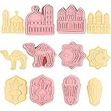 NIU MANG Islamische Ramadan-Ausstechformen, Eid Mubarak, Keksausstecher, Kunststoff, für Eid Mubarak, Dekoration, Muslimische Partyzubehör, 6 Stück