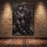 World of Warcraft Karte Poster Leinwand Malerei Wandkunst Wandaufkleber Wow Spiel Poster Weltkarte Wallpaper Wohnzimmer Dekor 50 × 70Cm No F