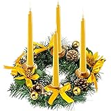 YYZLL Adventskranz-Kerzenhalter-Ständer mit Ornament-Kugel-Weihnachtsdekoration für Weihnachts-Traditions-Geschenk,G