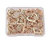 ZXC 36pcs/Box Legierung Strass Links/Anschlüsse Herz Hellgold for Schmuckherstellung DIY.Armband-Halskette Liefert (Color : 36pcs)