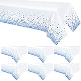 6er Pack Dot Tischdecken Tischdecken 54 'x 108' Blue Dot Tischdecken Party Rechteck Tischdecken wasserdichte Einweg Tischdecken Dot Konfetti Tischdecken für Party Picknick Geburtstag Jub