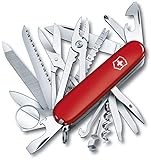 Victorinox, Taschenmesser, Swiss Champ, 91 mm, rot (33 Funktionen, Klinge, Korkenzieher, Mini-Schraubendreher 1.5 mm, Klinge)