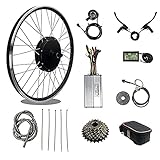 XYEJL 20-29 Zoll E-Bike Conversion Kit, Umbausatz Vorderrad/Hinterrad Freilauf 48v 1500W Elektrofahrräder Hub Motor Mit LED-LCD-Bildschirm,1000wRearWheel-48V28