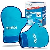 ICEHOF Gel-Handschuhe [2x] Sanfter Stoff - Kälte- & Wärme-Therapie für Hände/Finger bei Chemo-Therapie/Rheuma - Kü