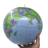 WKZHKA Pädagogische Weltkugel,Aufblasbare Weltkugel,Ideales Wasserball-Spielzeug für einen lustigen Tag am Strand,Karten-Klassenzimmer-Schulprojekt,PVC-Material,chinesische und eng