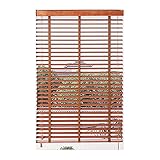 WENZHE Sichtschutz Horizontale ​Jalousien,Massivholz Schattierung Jalousie, Verschlüsselung Lamellen Sichtschutzvorhänge, Zum Wohnzimmer Balkon, Anpassbar (Color : Brown, Size : 75cmx150cm)