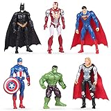 Superhero Cake Topper - Miotlsy 6pcs Avengers Kuchenaufsätze Cake Topper Tortendeko für Superhero Geburtstags Dekoration Party Kuchen Dek