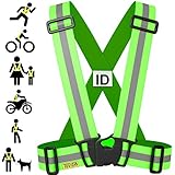 Tuvizo Warnweste Fahrrad - Reflektorband - komfortable Sicherheitweste für Laufen - Reflektoren für hohe Sicherheit und Visibilität - für Herren Damen Kinder (Gelb, L/XL/XXL)