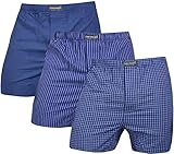 normani 3 x Herren Web Boxershorts aus Reiner Baumwolle Farbe Navy Größe L