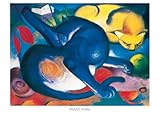 Next2Art Franz Marc - Zwei Katzen, blau und gelb (Kunstdruckpapier 70 x 50 cm)