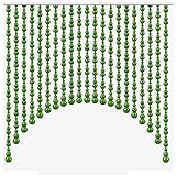 LIQICAI Natürliche Perlenvorhang aus Holz, Pfirsichholz Kürbis Türöffnung Weich Teilung, Wohnzimmer Schlafzimmer Badezimmer Halb Tür Vorhang, 5 Farben (Color : Green, Size : 25 Strands)