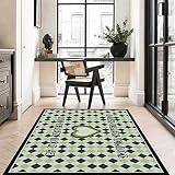 FACWAWF Geometrisches Gitter Liebesdesign Haarloser Teppich Rechteckiger Innenteppich Heimtextilien Wohnzimmerteppich Rutschfester Schlafzimmerteppich 160x230