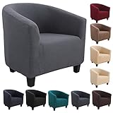 Souarts Sesselhussen Sesselbezug Stretch Elastisch Sofahusse Sofabezug Sesselschoner Couch Husse Sofaüberwurf (Silbergrau)